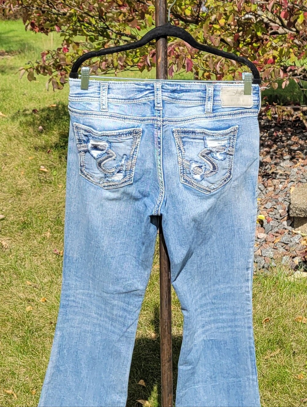 Silver Suki Mid Boot Jeans Faded Light Blue Relaxed-Fit Women's Jeans 32×31